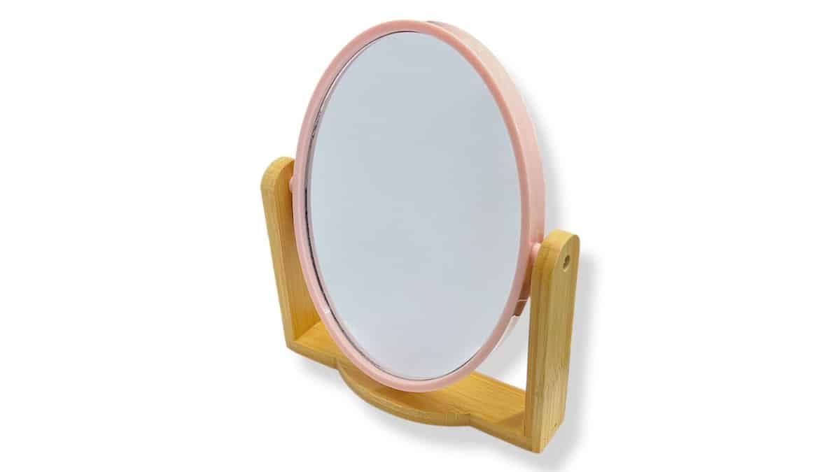 Καθρέφτης Μακιγιαζ Διπλής Όψης Baboo Οβάλ 20cm Ροζ