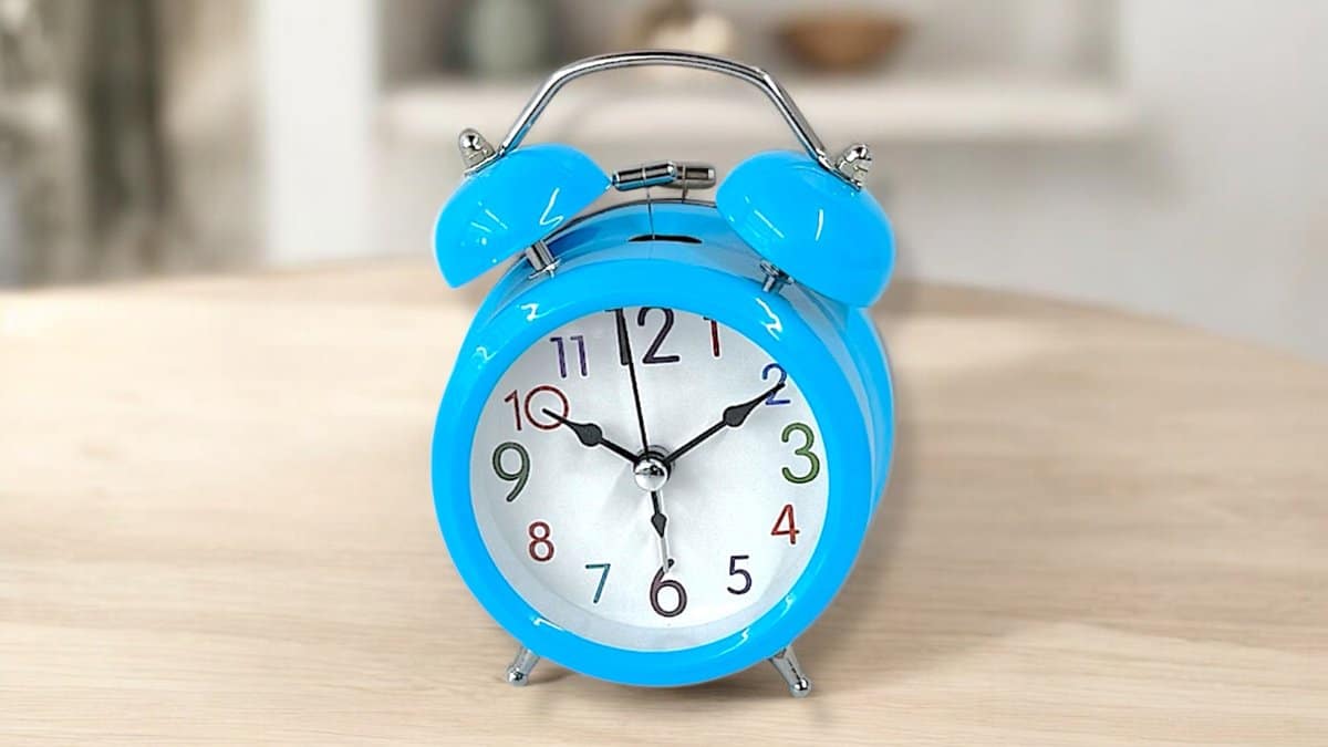 Vintage Bell Αθόρυβο Ρολόι Ξυπνητήρι Καμπανάκι 12cm Blue