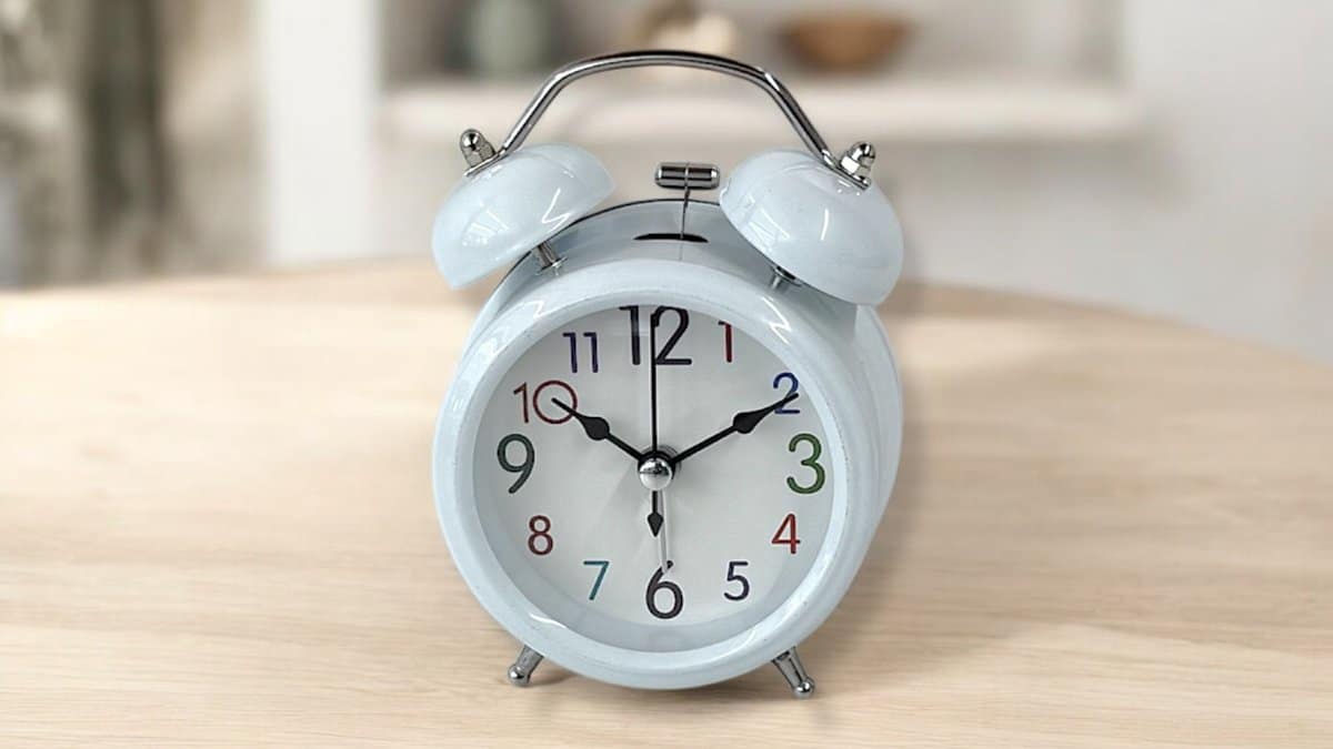 Vintage Bell Αθόρυβο Ρολόι Ξυπνητήρι Καμπανάκι 12cm White