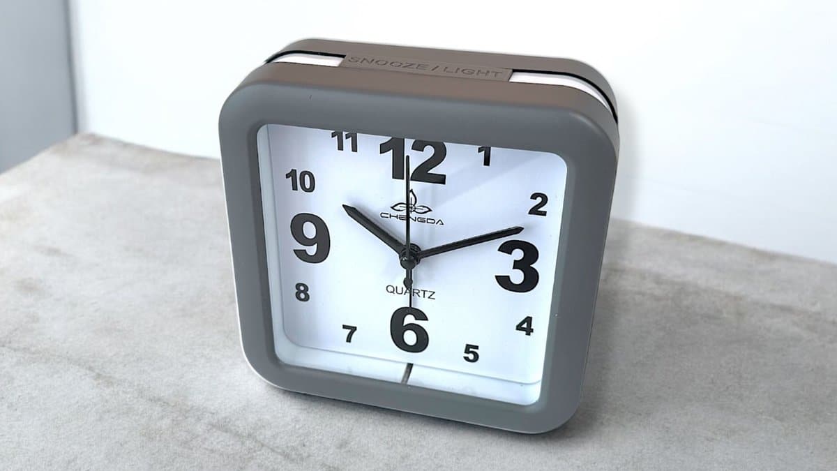 Αθόρυβο Ρολόι Ξυπνητήρι Επαναληπτικό Alarm Clock 12cm*12cm Grey