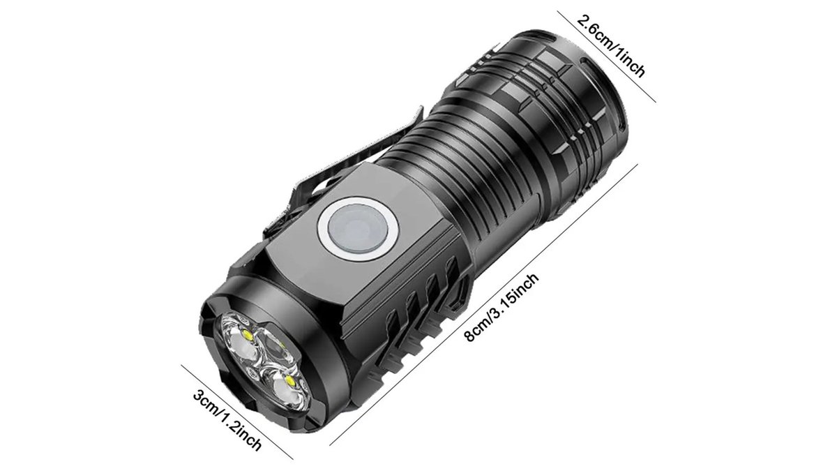 Επαναφορτιζόμενος Φακός Mini Led 8cm με Clip & Μαγνήτη