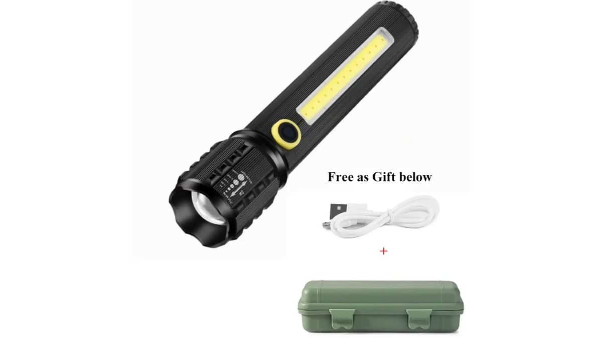 PowerST Επαναφορτιζόμενος Φακός 15cm Led P50 + COB