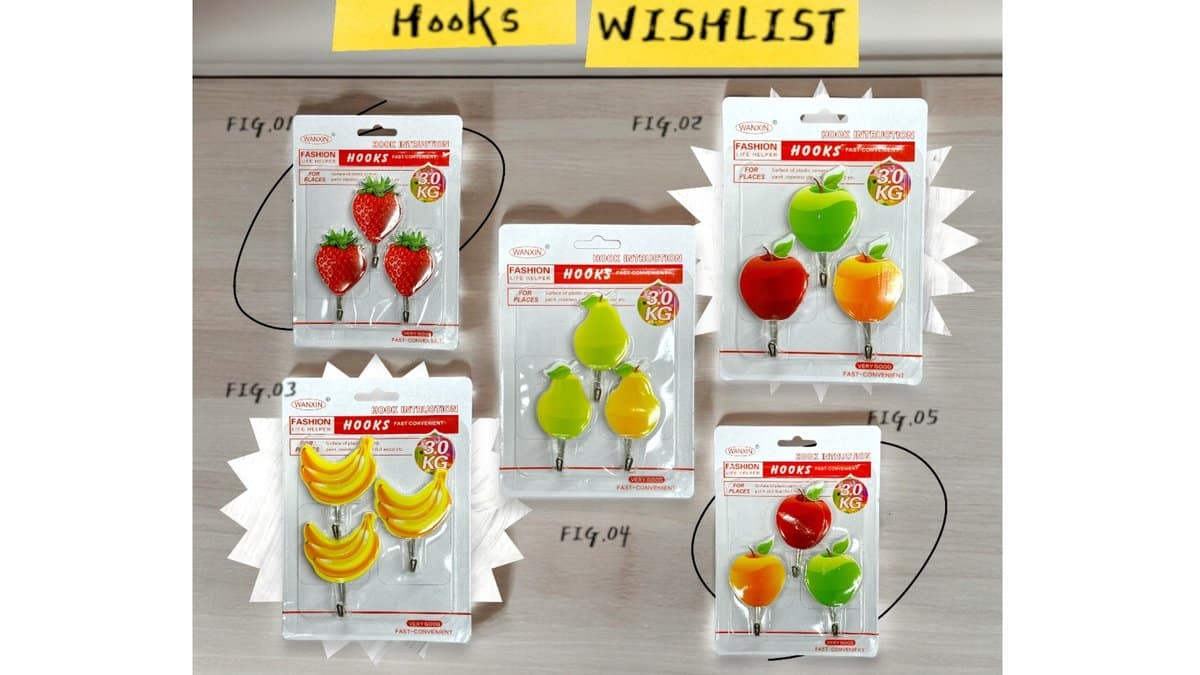 Αυτοκόλλητα Κρεμαστράκια Μπάνιου - Κουζίνας Fruit2 (3 τμχ.)