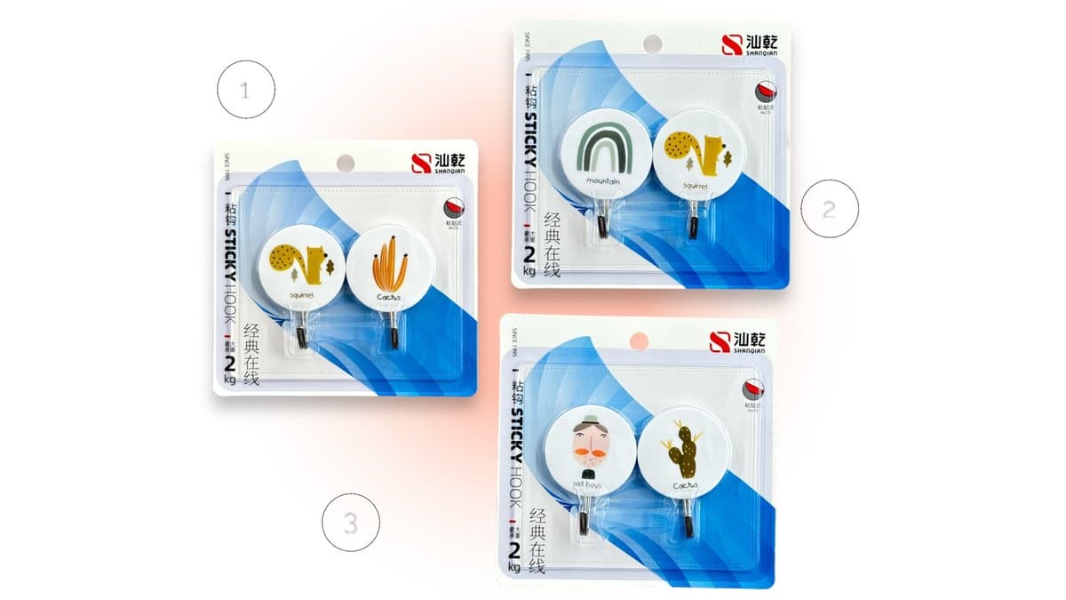 Αυτοκόλλητα Κρεμαστράκια Μπάνιου - Κουζίνας SQ1 (2 τμχ.)