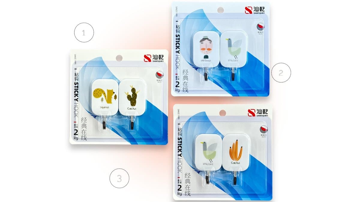 Αυτοκόλλητα Κρεμαστράκια Μπάνιου - Κουζίνας SQ2 (2 τμχ.)