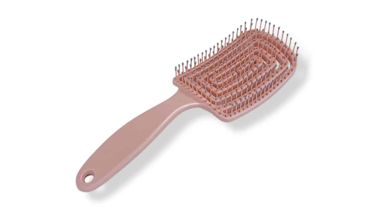 Βούρτσα Μαλλιών Εύκαμπτη Τετράγωνη 24cm Ροζ