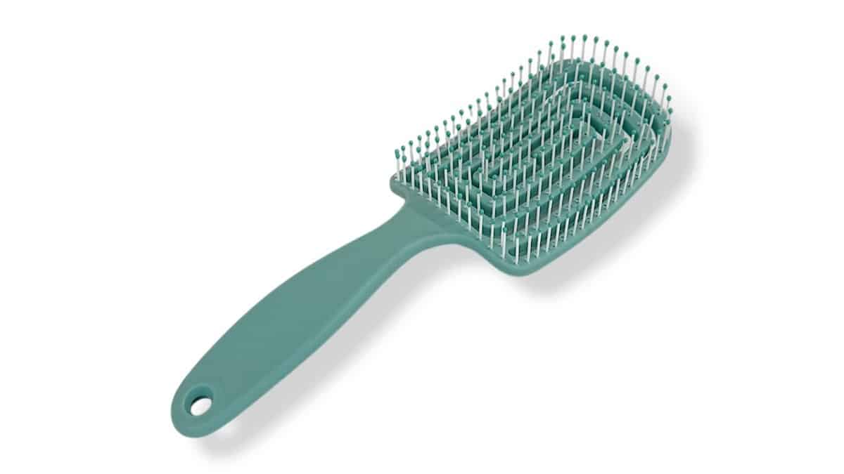 Βούρτσα Μαλλιών Εύκαμπτη Τετράγωνη 24cm Πράσινη