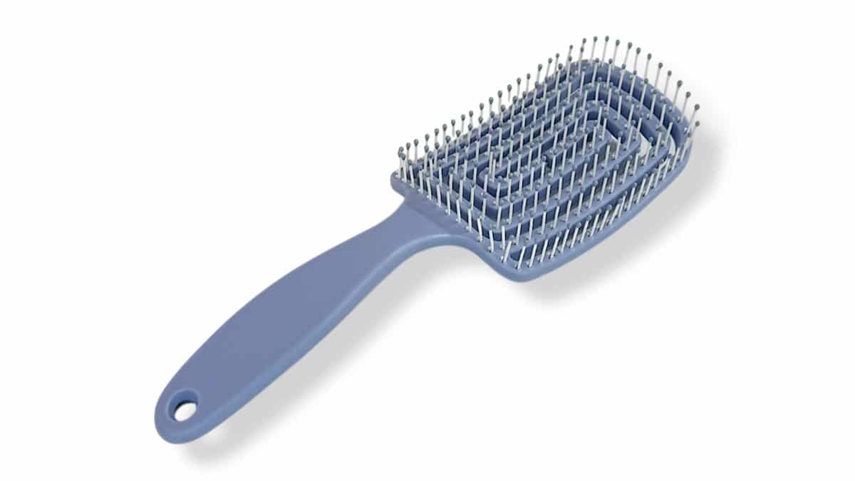 Βούρτσα Μαλλιών Εύκαμπτη Τετράγωνη 24cm ΓκριΜωβ